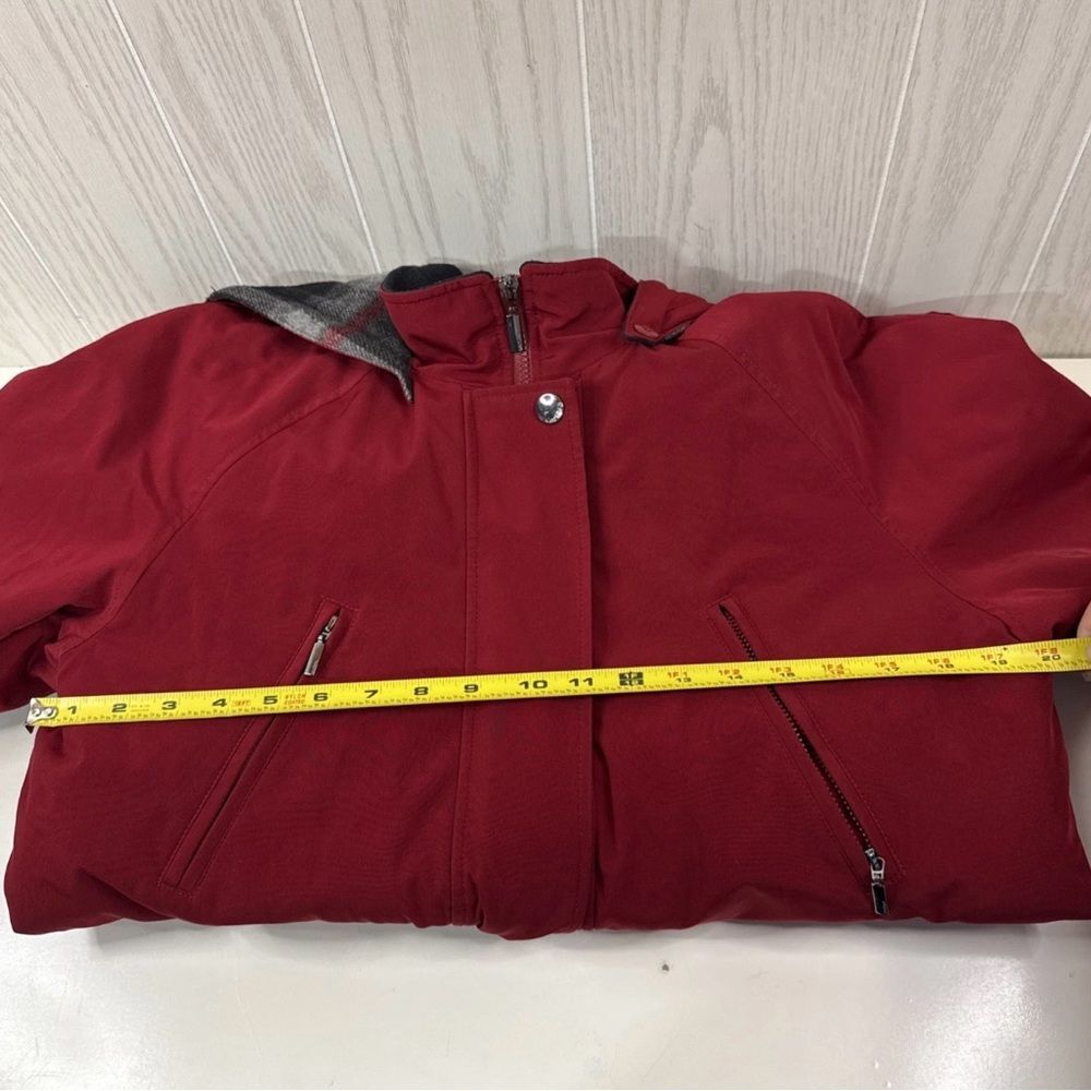 Nautica Women’s Hooded Winter Coat M Red Casual Full Zip Pockets Jacket - Picture 7 of 13